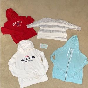 Bundle: Hollister hoodies, sweater, & zine zip up